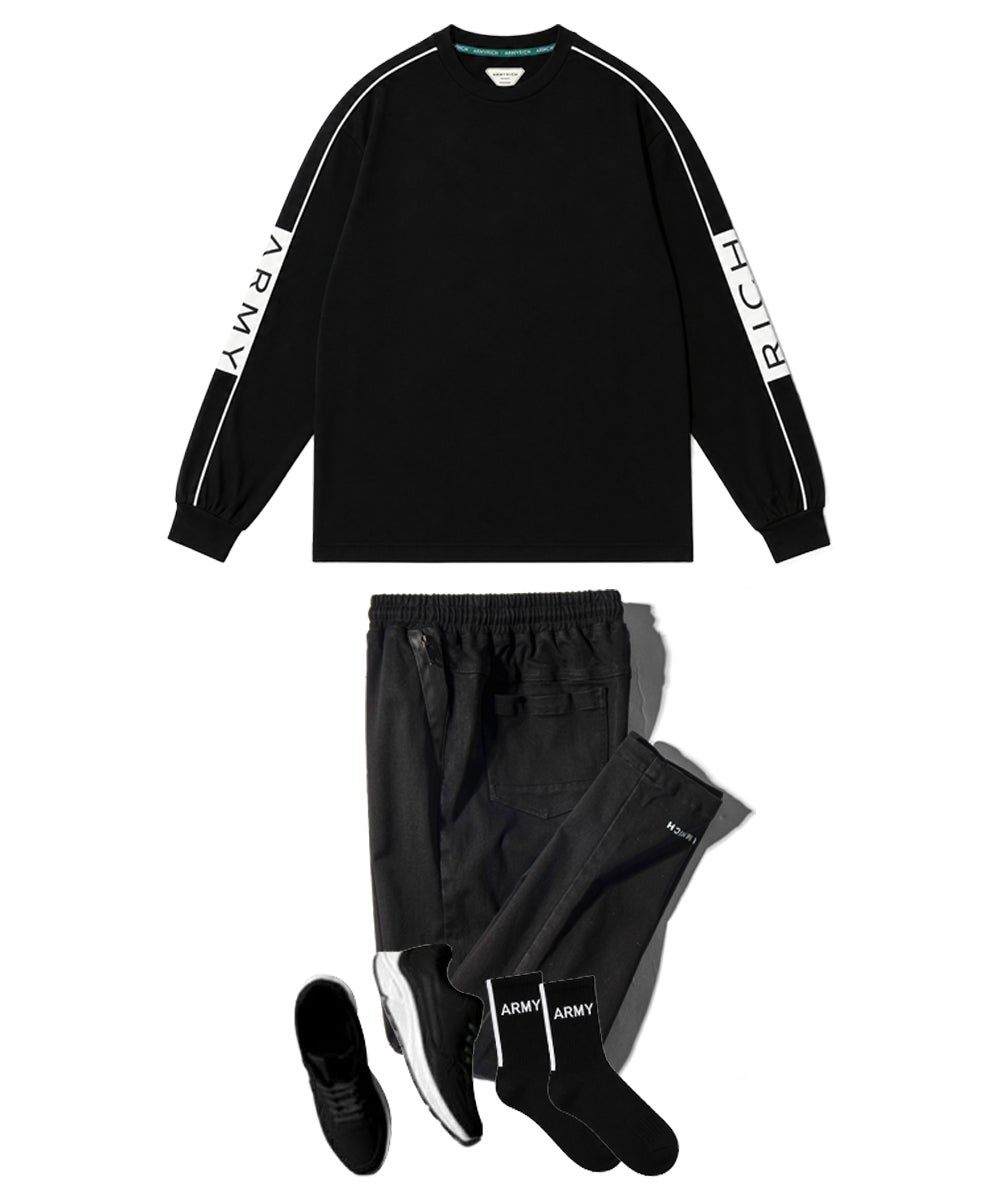 アンクル丈 スキニーパンツ ストレッチ メンズ 足が太い BLACK 黒