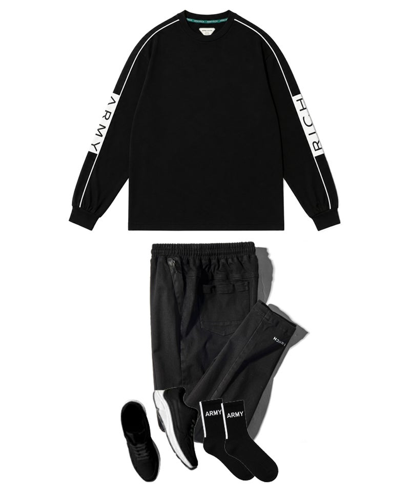 アンクル丈 スキニーパンツ ストレッチ メンズ 足が太い BLACK 黒