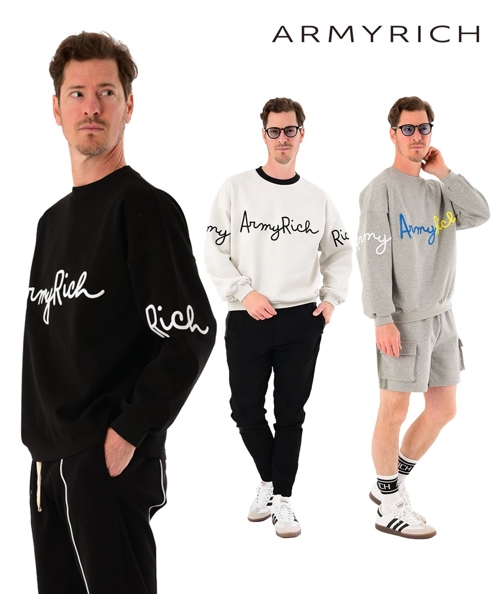 筆記ロゴコットンボンディングトレーナー