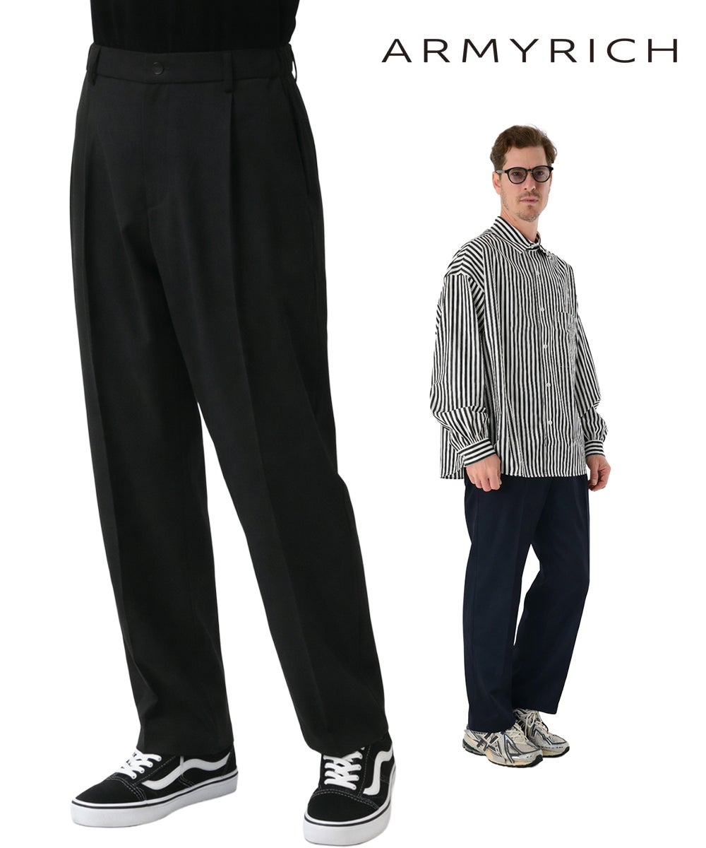 TRストレッチタック入りワイドパンツ