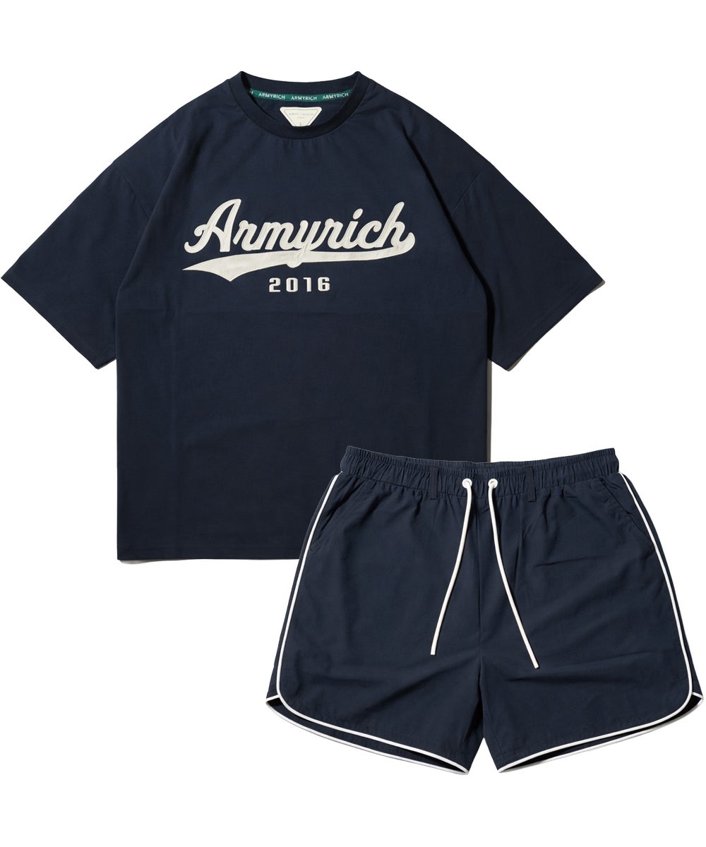 COACH ベースボールシャツ L ネイビー 総柄 半袖 ロゴ メンズ ベースボールロゴTシャツセットアップ | セットアップ・メンズ