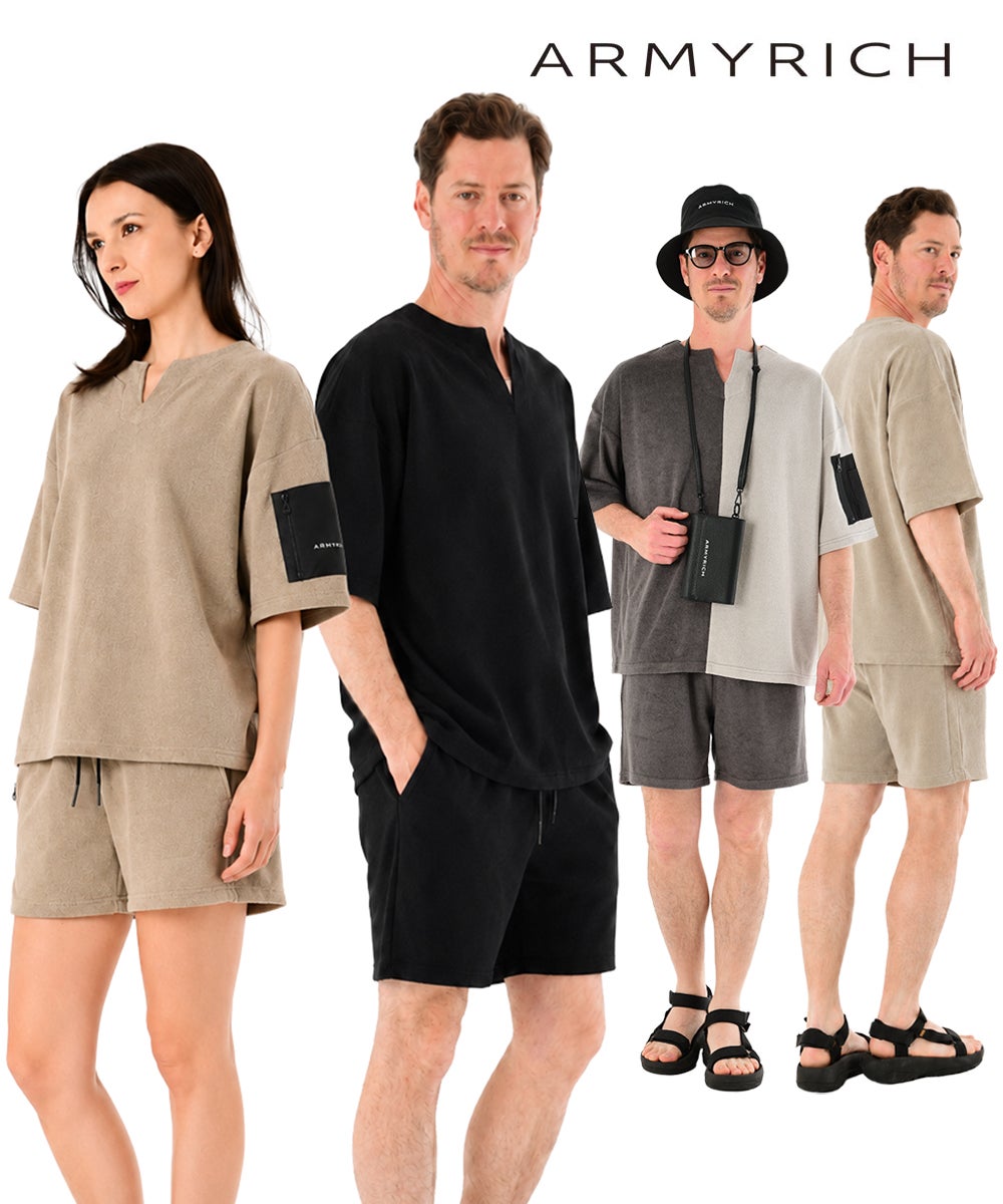 パイルオーバーサイズ半袖Tシャツセットアップ
