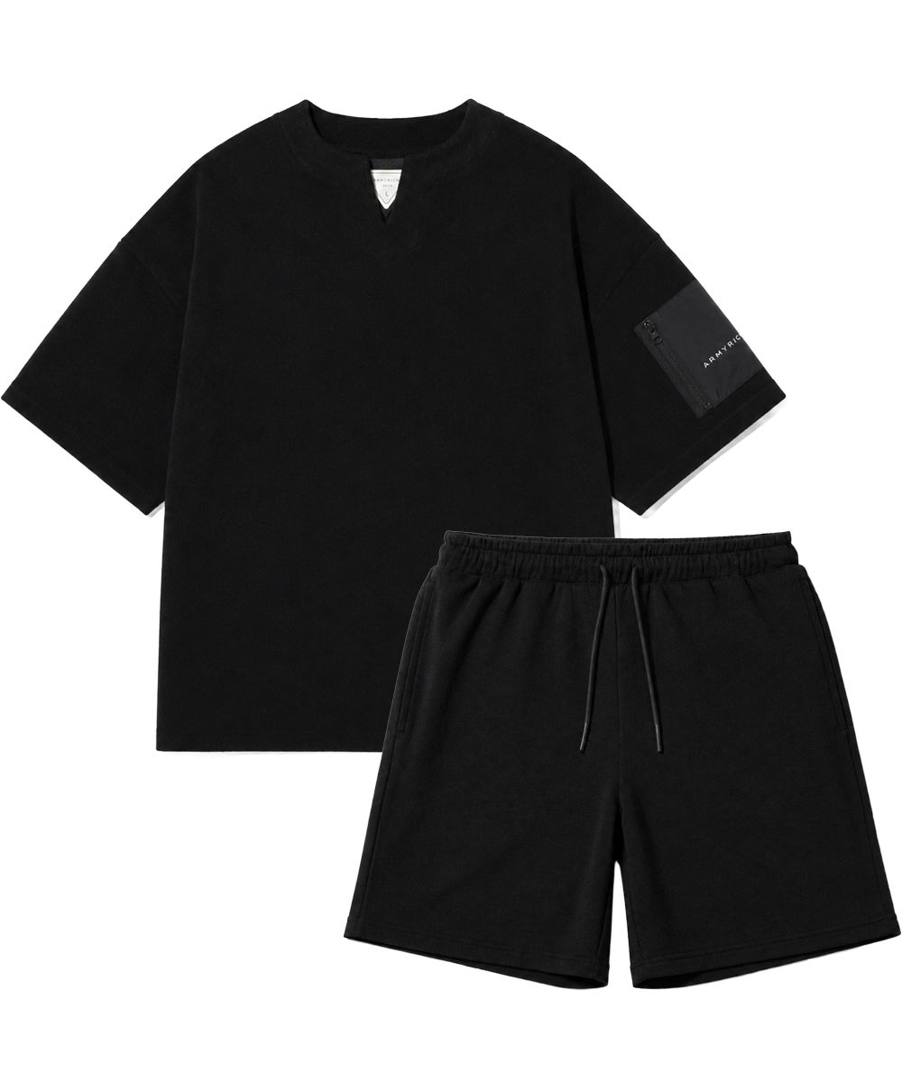 パイルオーバーサイズ半袖Tシャツセットアップ | セットアップ・メンズ
