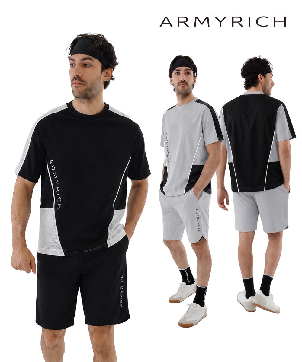 8月5日頃、発送予定】メッシュブロッキングTシャツセットアップ